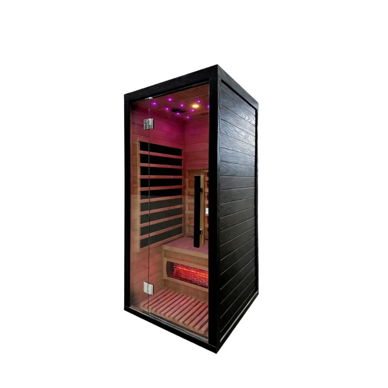 Cozy 2-Person Ironwood Sauna Cabin – Dual Heating & Starry Sky Ambient Lighting