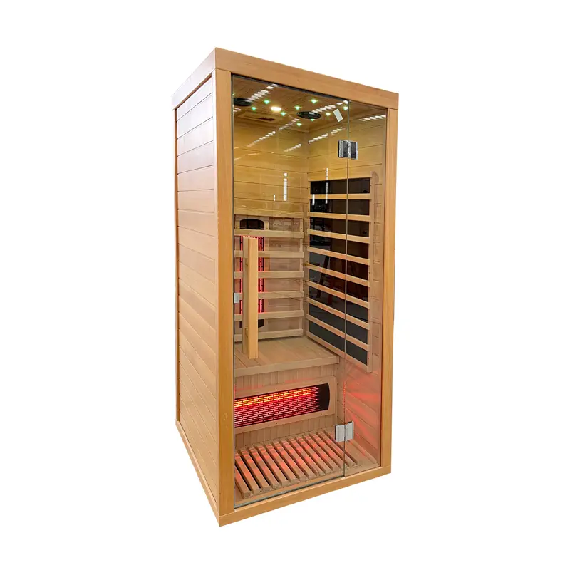 China Factory Single-Person Sauna – Far Infrared Carbon & Light Wave Heating with Starry Lights
