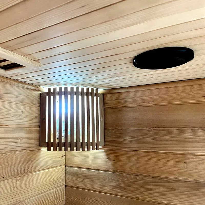 Apartment Use Modern Luxury Sauna Room  2-Person Solid Wood with Dual Steam & Control Panel